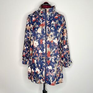 NWT Columbia Womens Poe Creak Hooded Jacket UPF50 Flower Bird Fishing Nautical S